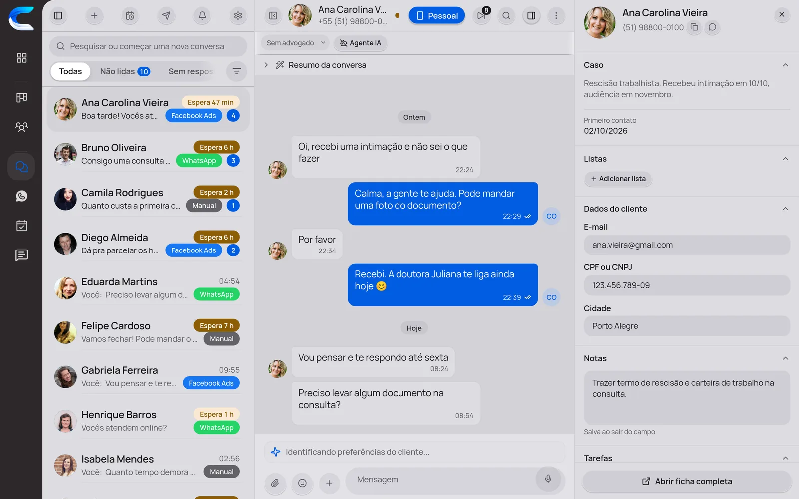 Todo o WhatsApp numa caixa só: tela do computador