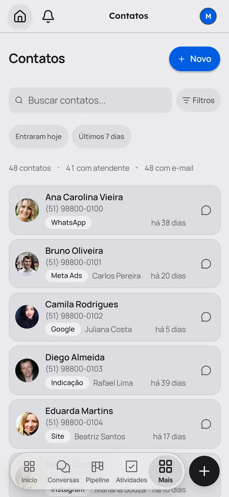 A carteira fica com a empresa: tela do app no celular