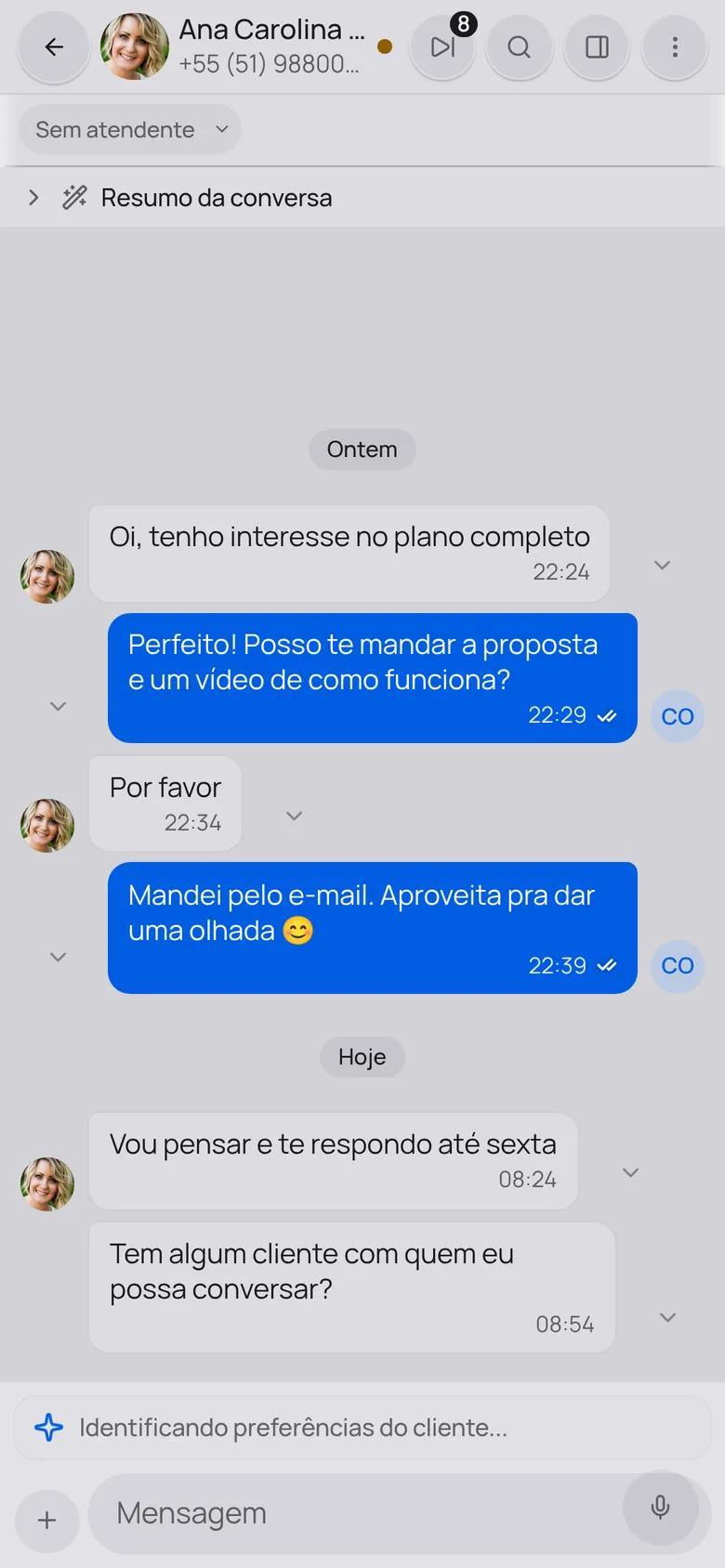 Todo o WhatsApp numa caixa só: tela do app no celular