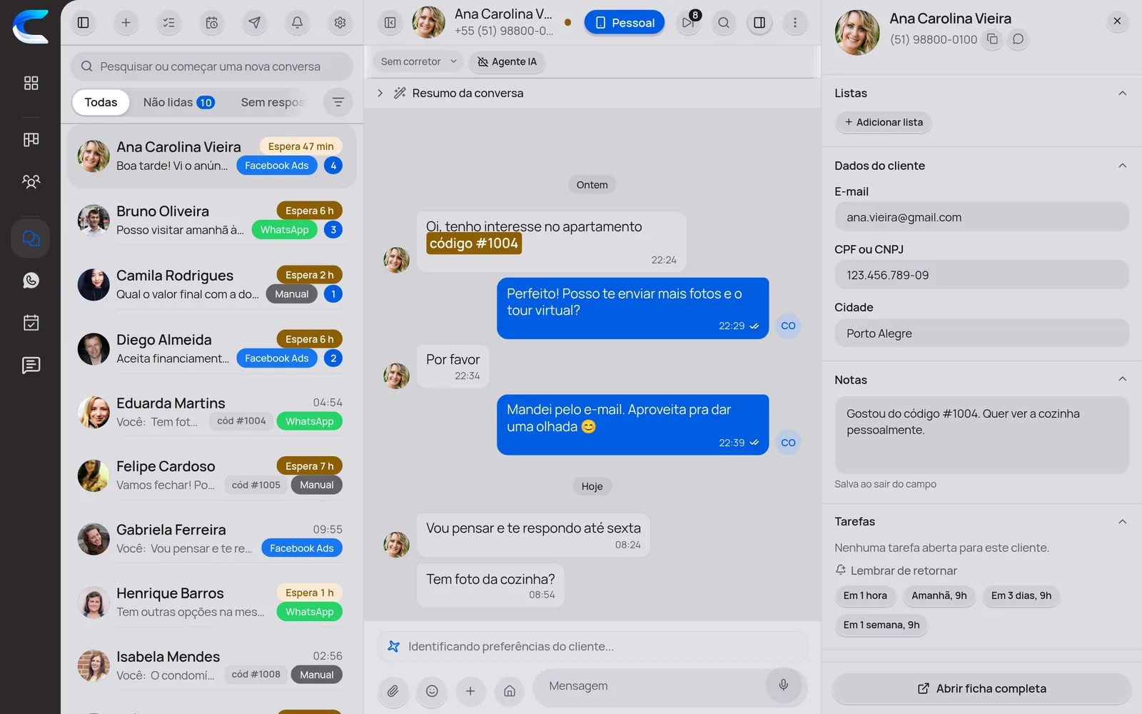 Todo o WhatsApp numa caixa só: tela do computador